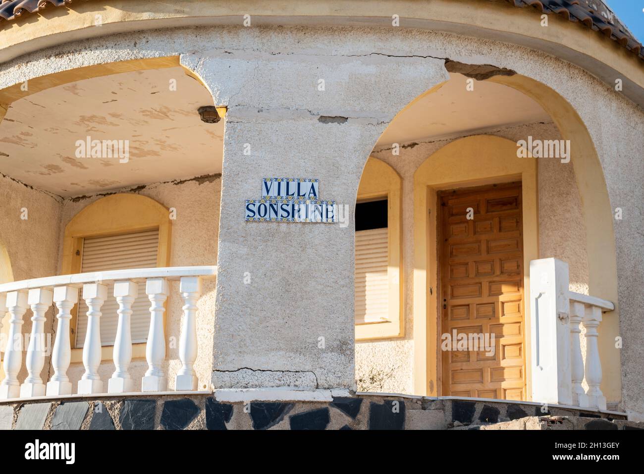 Spanish villa property in Camposol, Spain, damaged by subsidence. Home