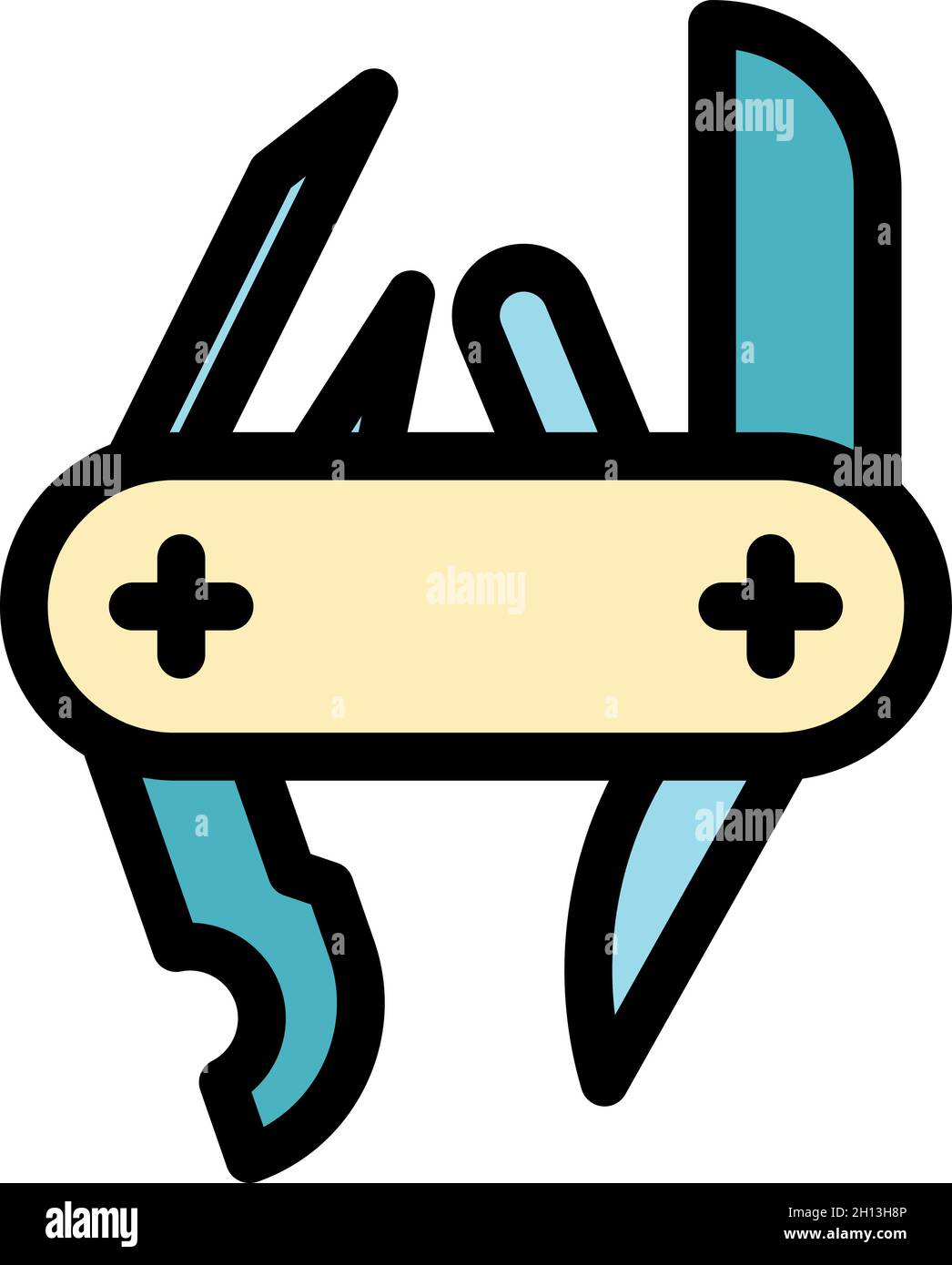 Multitool function icon. Outline Multitool function vector icon color flat isolated Stock Vector