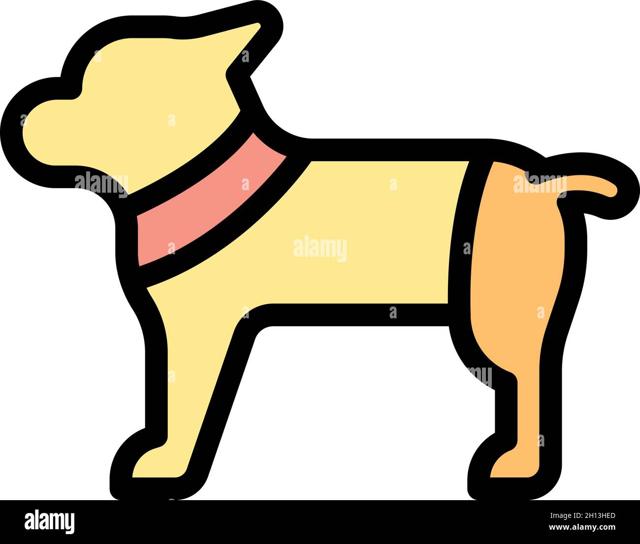 Dog clothes icon. Outline dog clothes vector icon color flat isolated