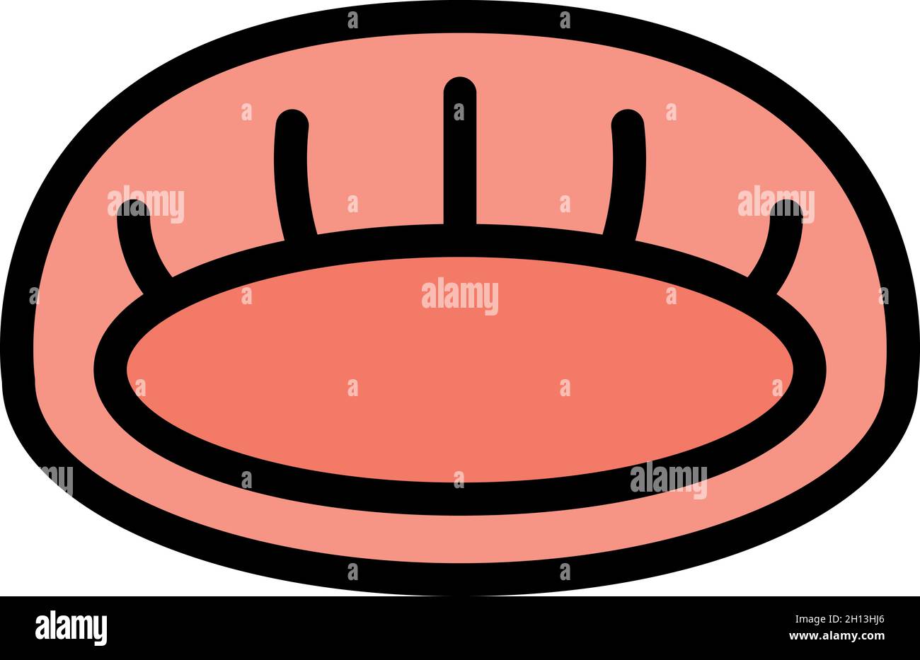 Dog bed icon. Outline dog bed vector icon color flat isolated Stock