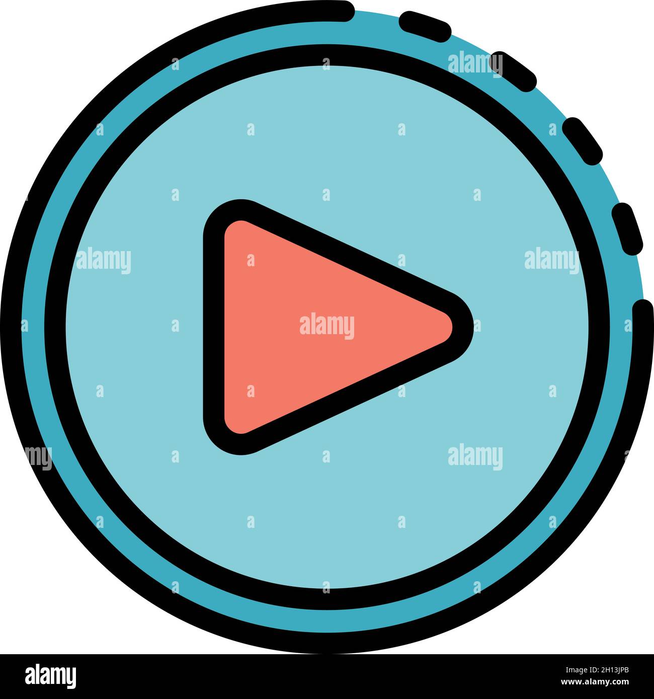 Play button interface icon. Outline Play button interface vector icon ...