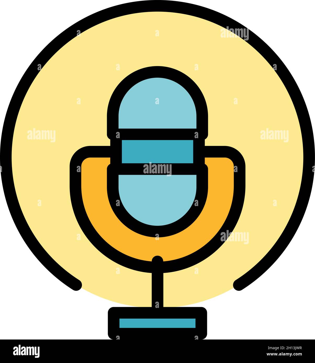 Microphone interface icon. Outline Microphone interface vector icon ...