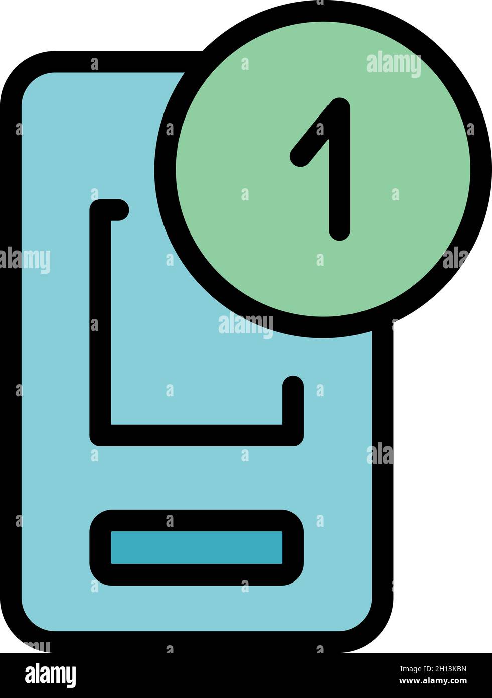Notification interface icon. Outline Notification interface vector icon color flat isolated Stock Vector