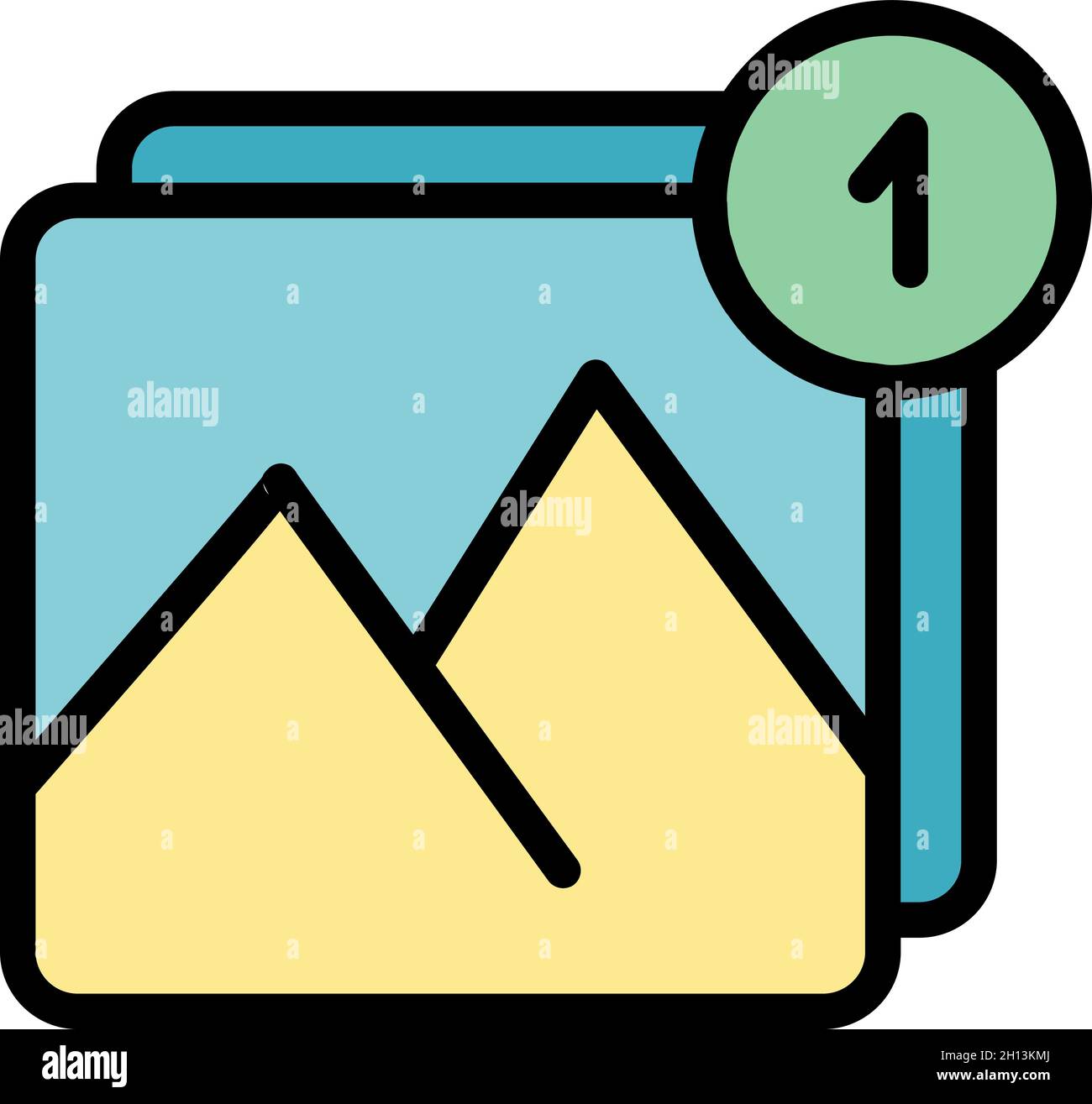 Digital picture interface icon. Outline Digital picture interface vector icon color flat isolated Stock Vector