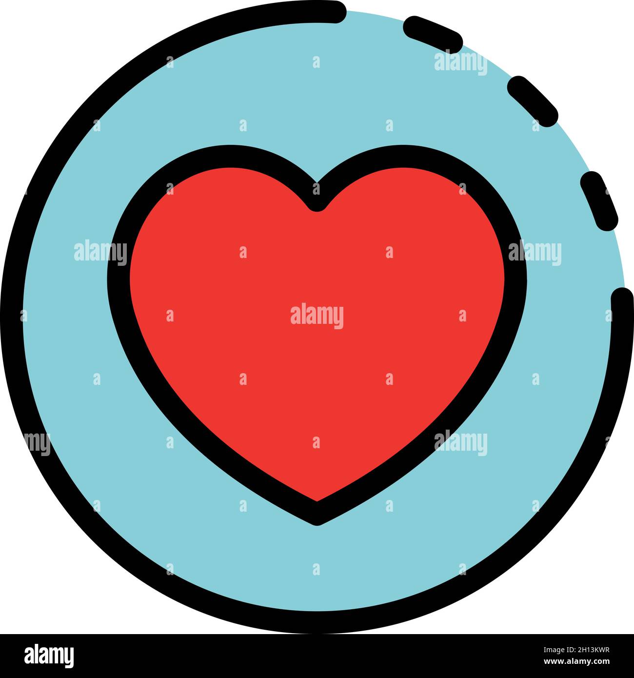 Heart like interface icon. Outline Heart like interface vector icon color flat isolated Stock Vector