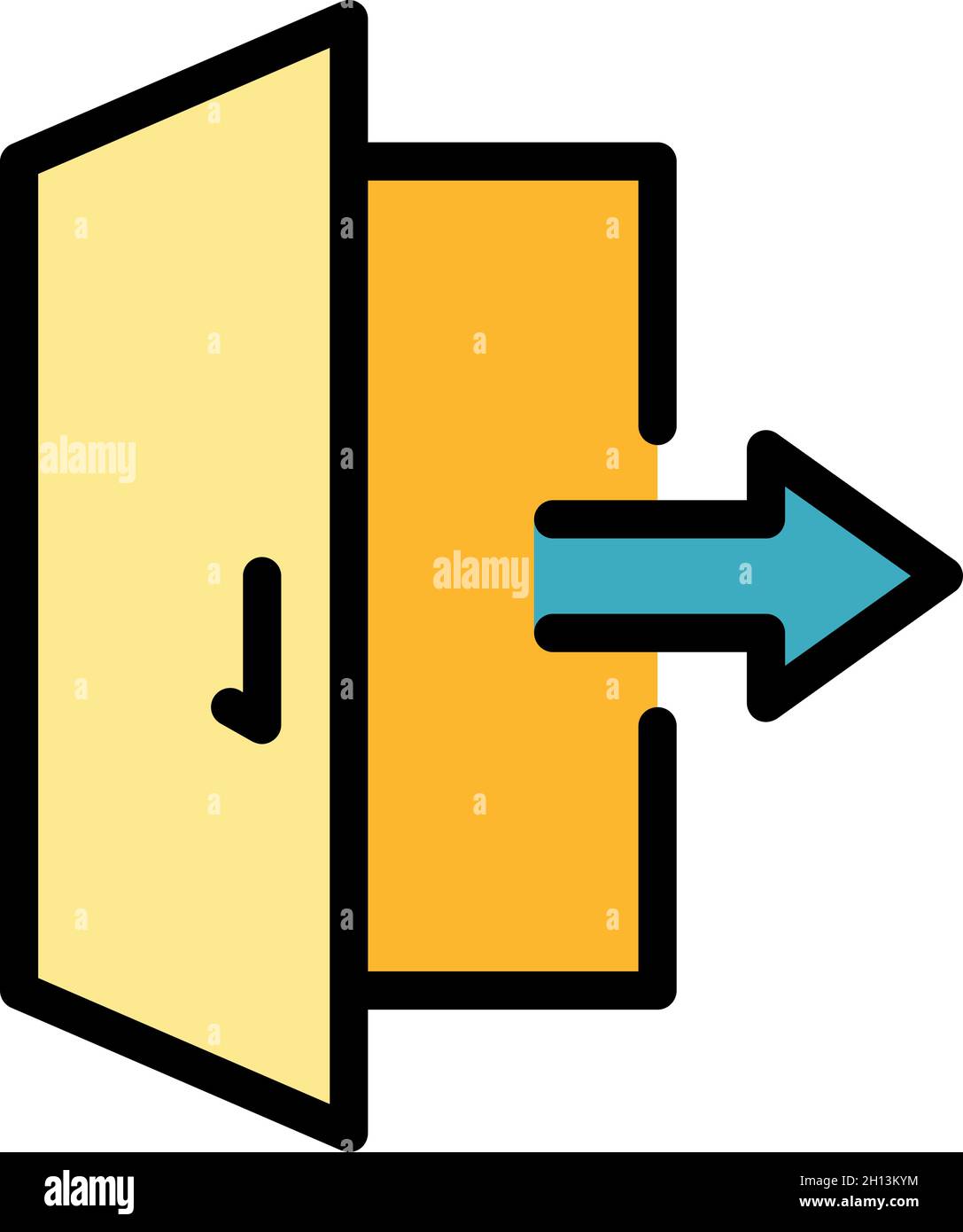 Exit door interface icon. Outline Exit door interface vector icon color flat isolated Stock