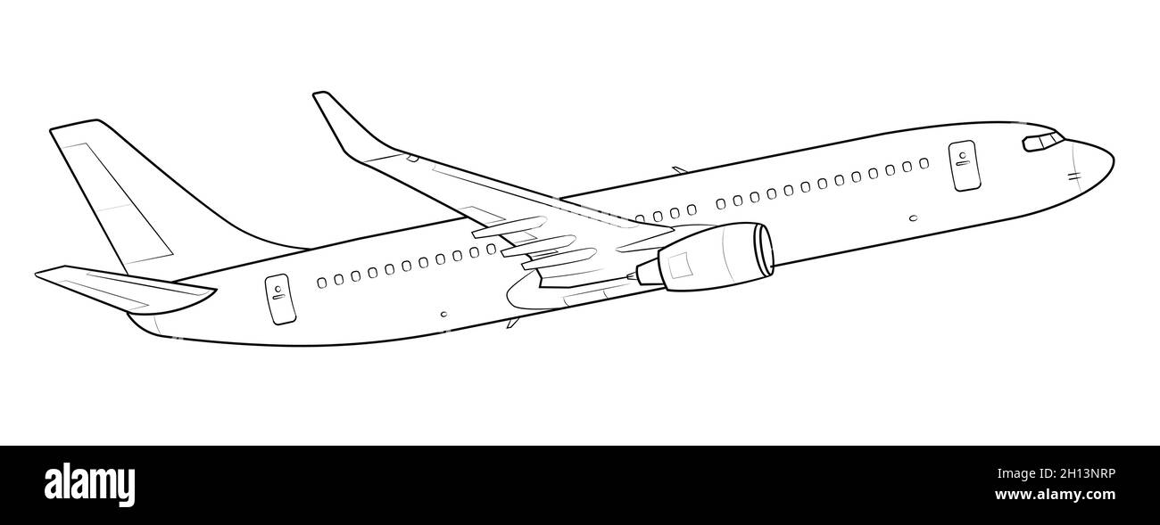 Vector stock illustration of passenger airplane Stock Vector