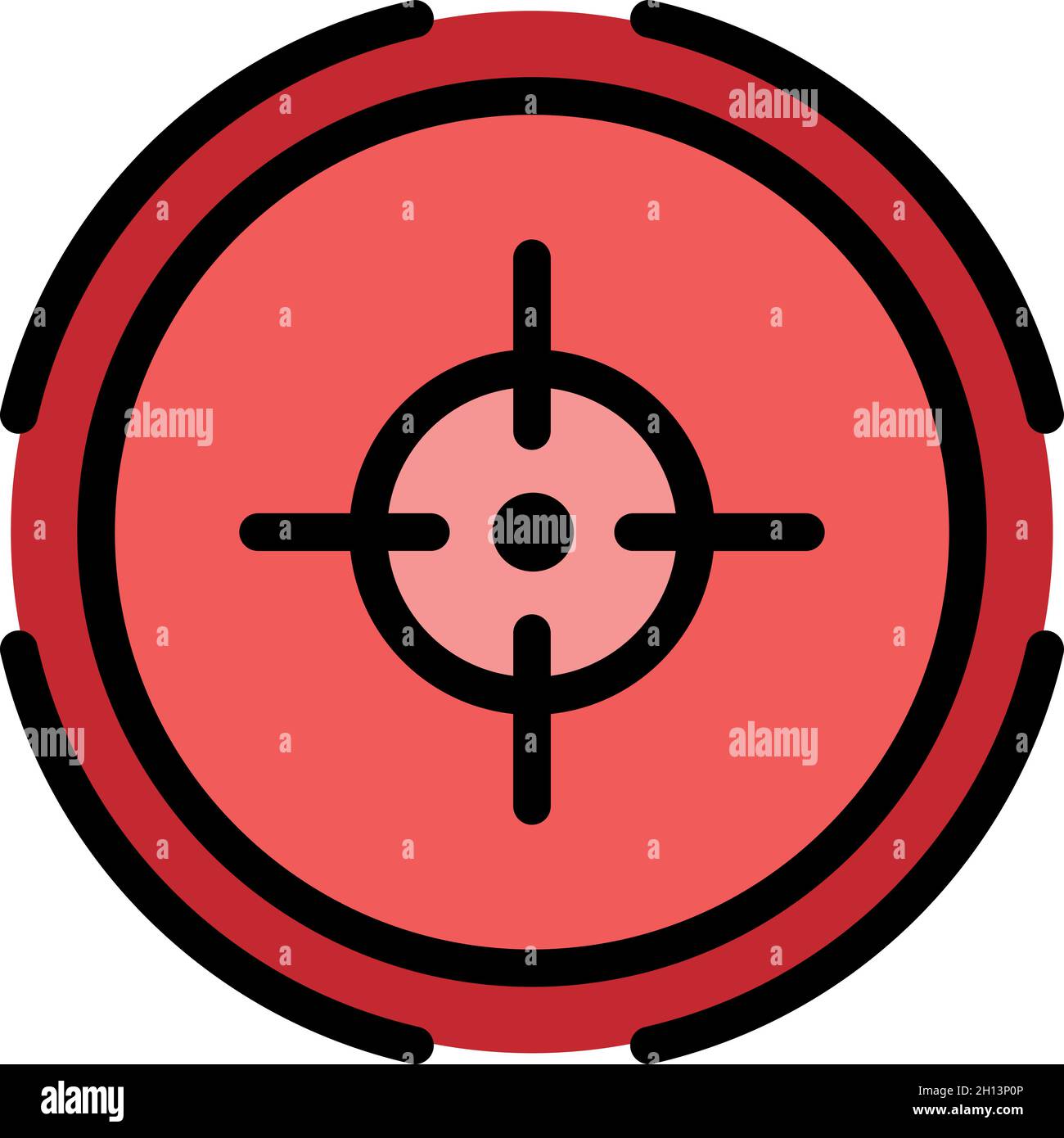 Scope target icon. Outline scope target vector icon color flat isolated ...