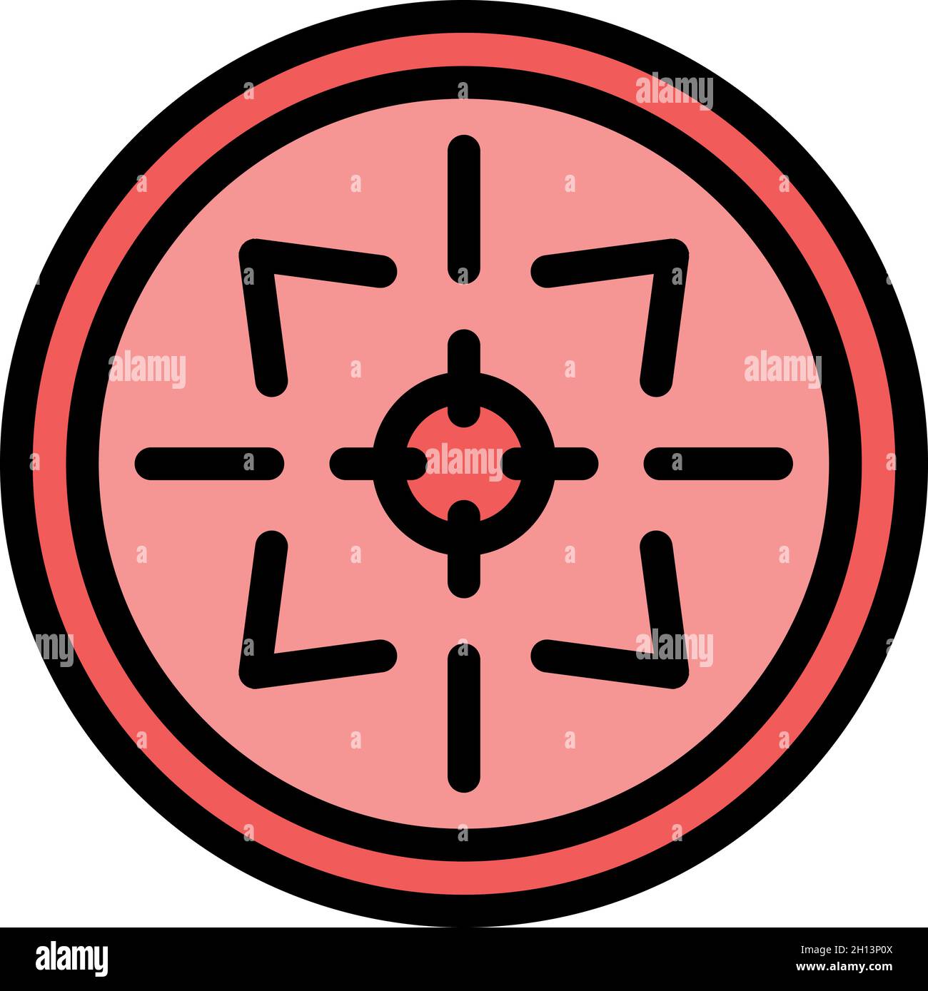 Rifle sight icon. Outline rifle sight vector icon color flat isolated ...