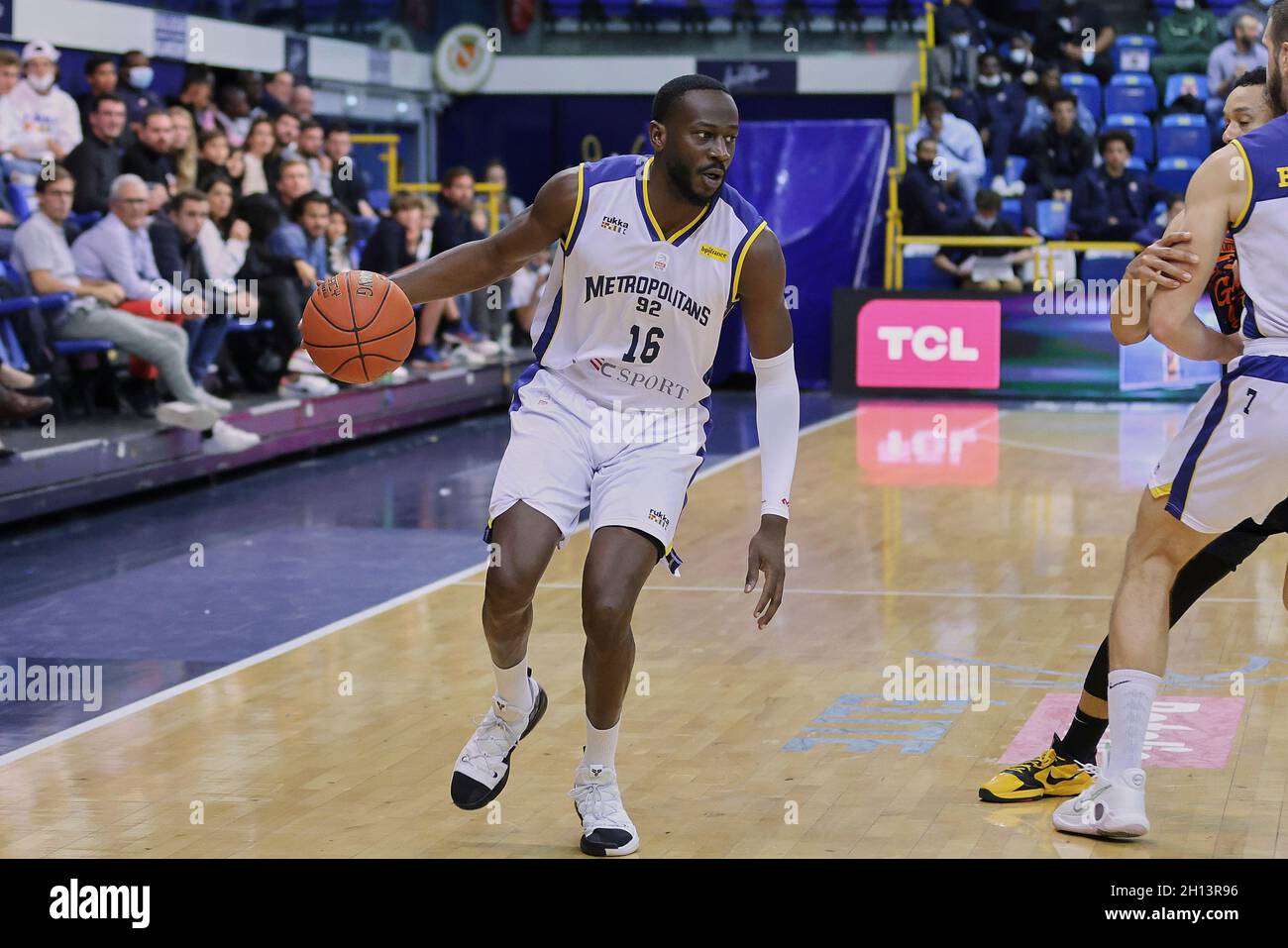Levallois France 15th Oct 21 Nobel Boungou Colo 16 Of Boulogne Levallois During The French Championship Betclic Elite Basketball Match Between Metropolitans 92 And m Gravelines Dunkerque On October 15 21 At Palais Des Sports