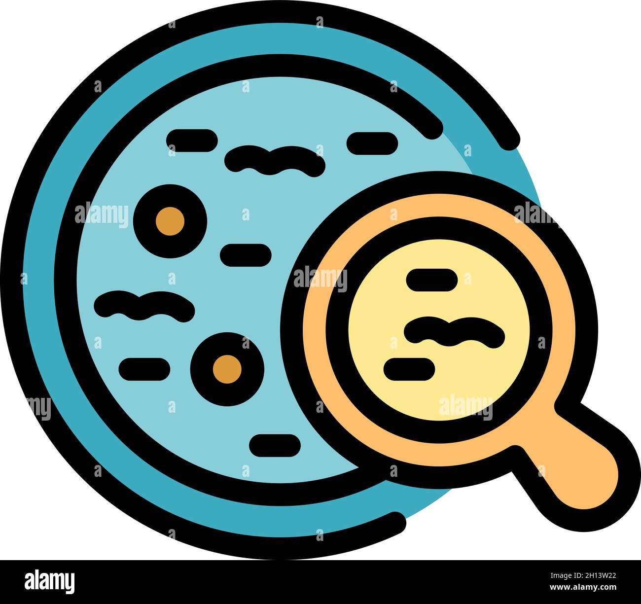 Petri dish icon. Outline petri dish vector icon color flat isolated