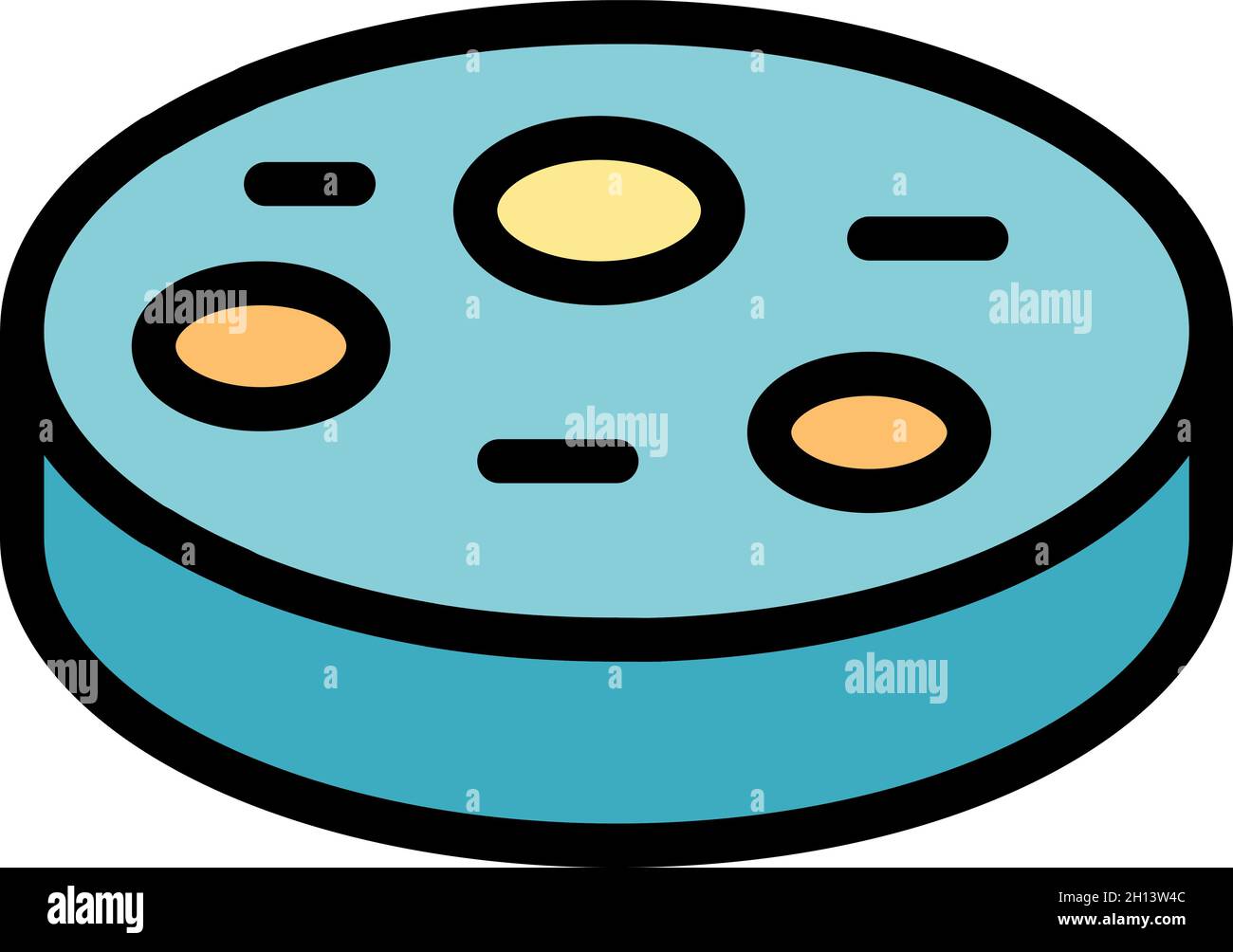 Research petri dish icon. Outline research petri dish vector icon color