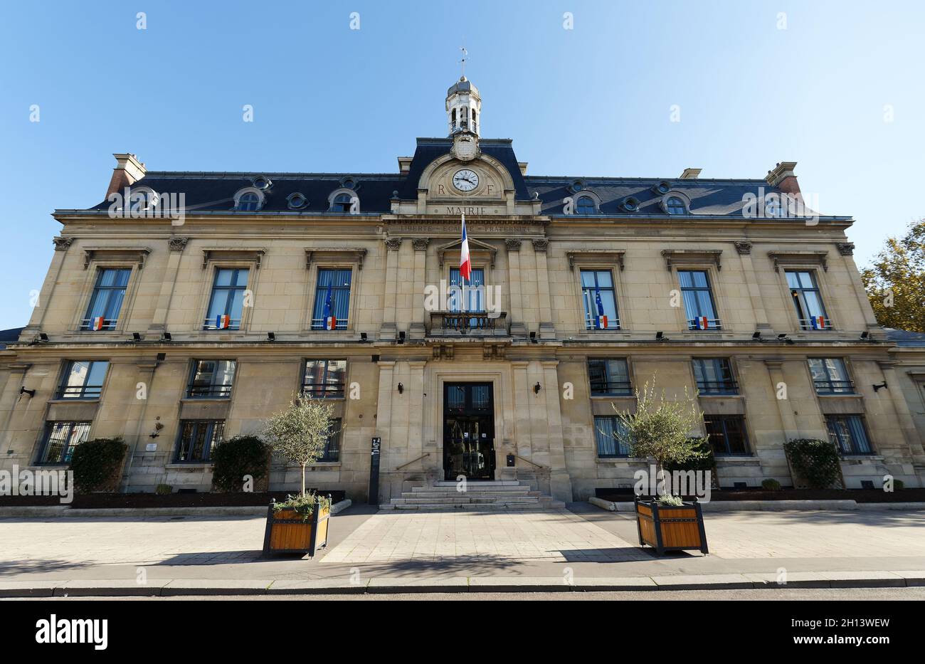 The town hall of Saint Ouen. It is located in the northern suburbs of ...