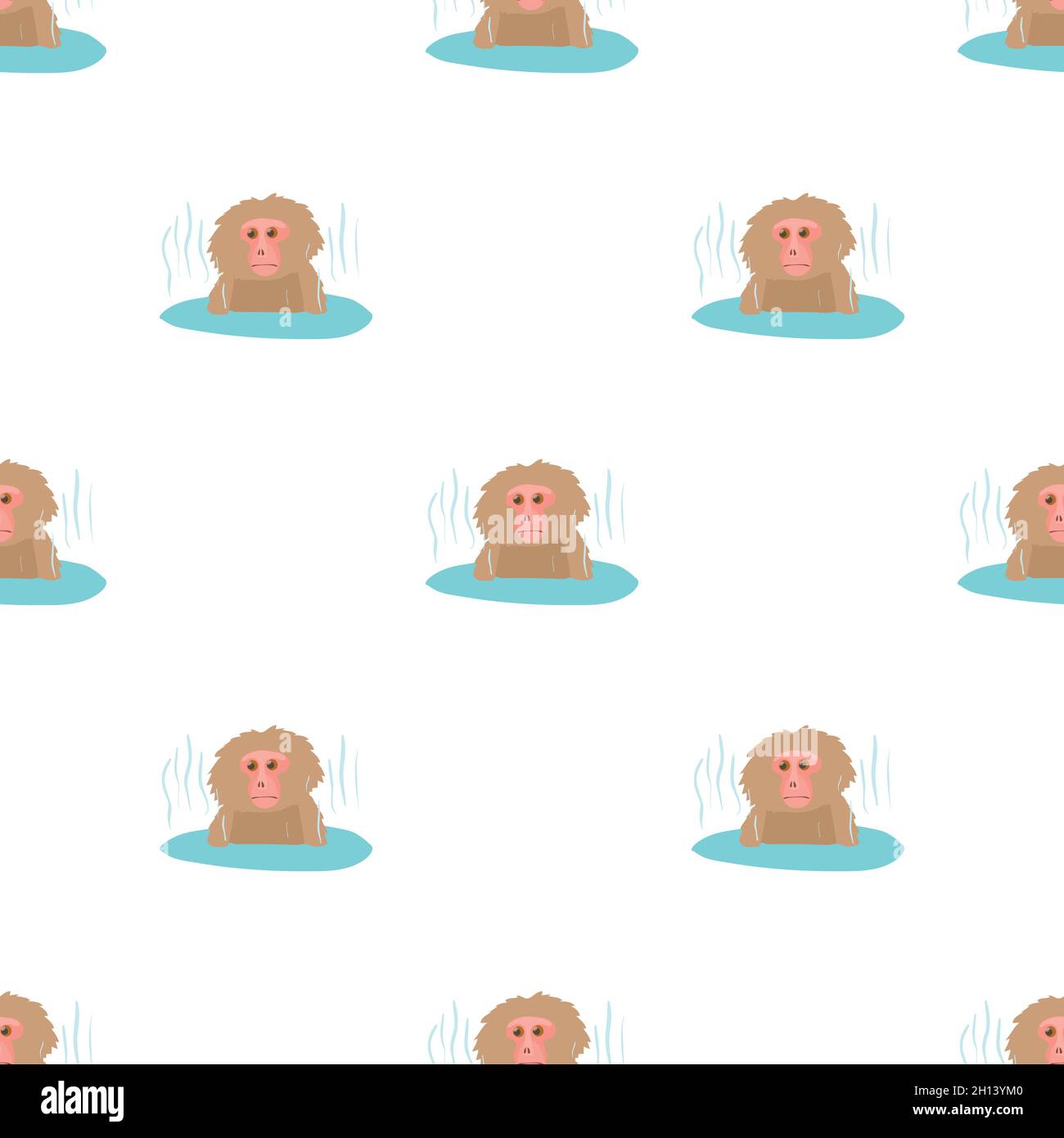 Monkey bathe pattern seamless background texture repeat wallpaper ...