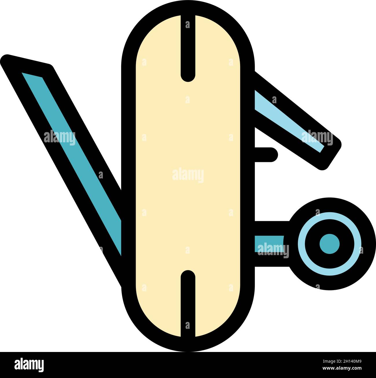 Multitool icon. Outline Multitool vector icon color flat isolated Stock Vector