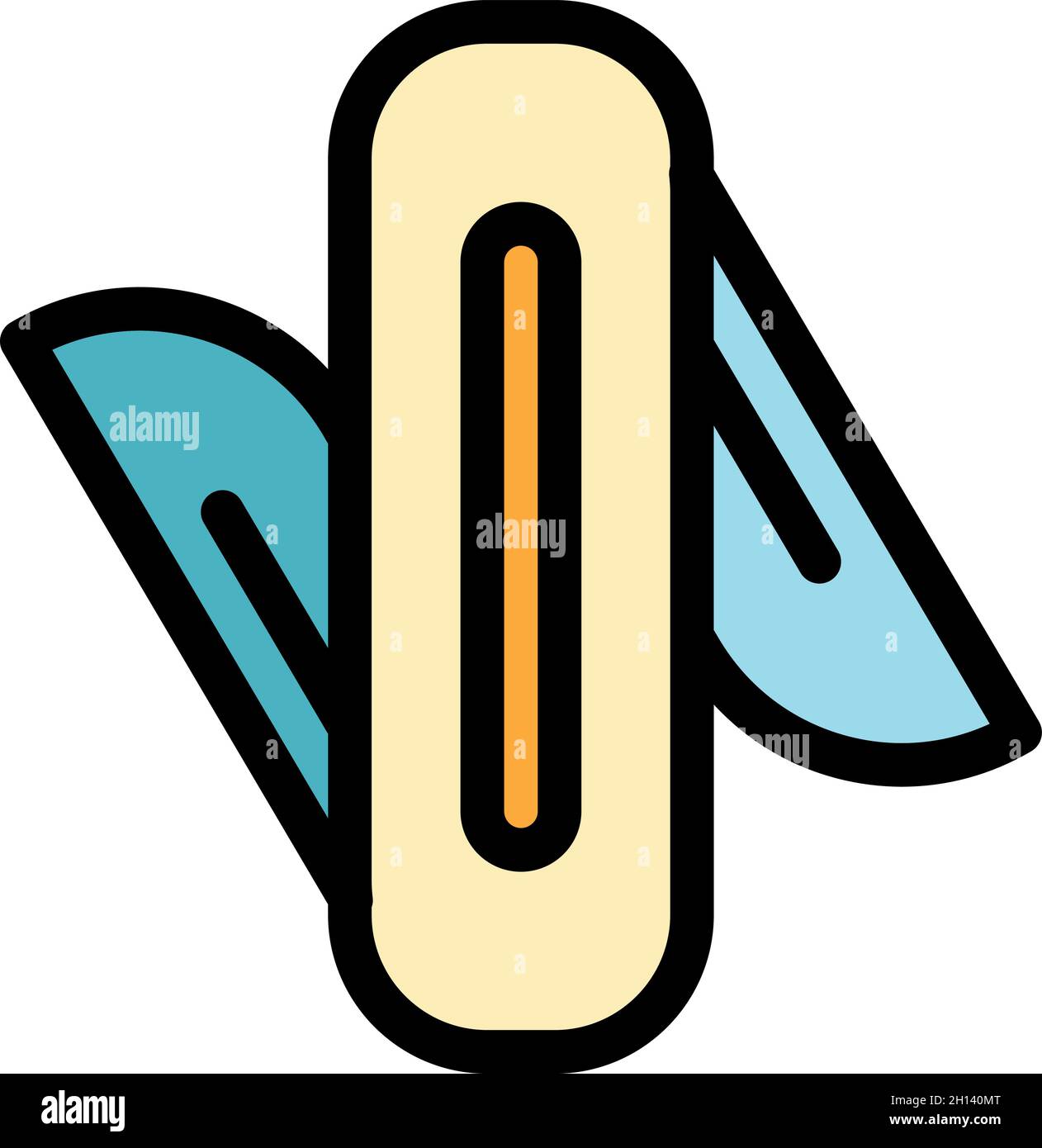 Multitool small knife icon. Outline Multitool small knife vector icon color flat isolated Stock Vector