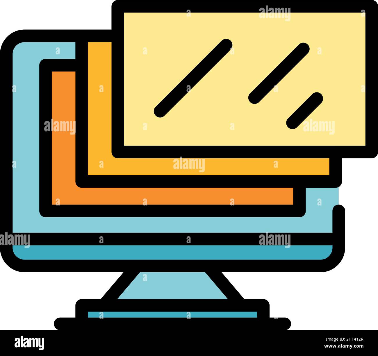 Monitor web interface icon. Outline Monitor web interface vector icon ...