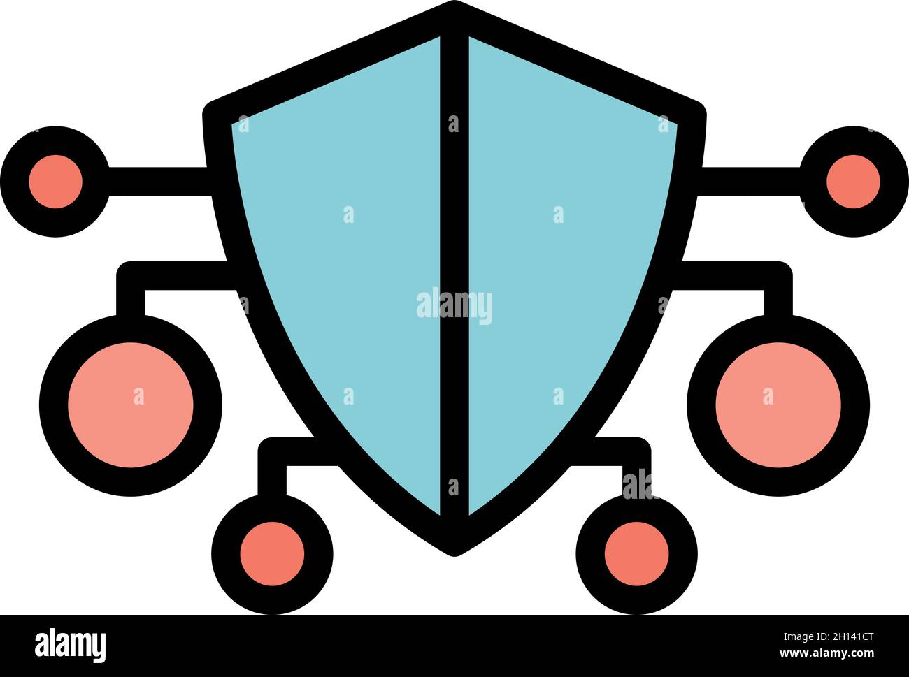 Shield interface icon. Outline Shield interface vector icon color flat ...