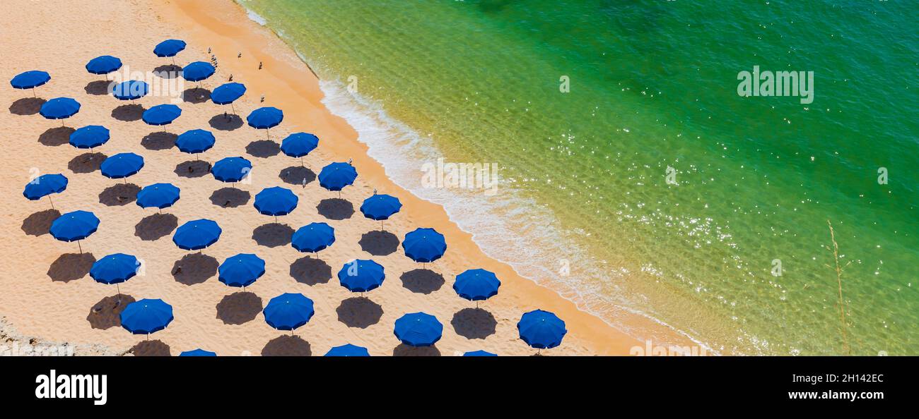Aerial drone views of Praia da Marinha and Malhada do Baraco - beaches ...