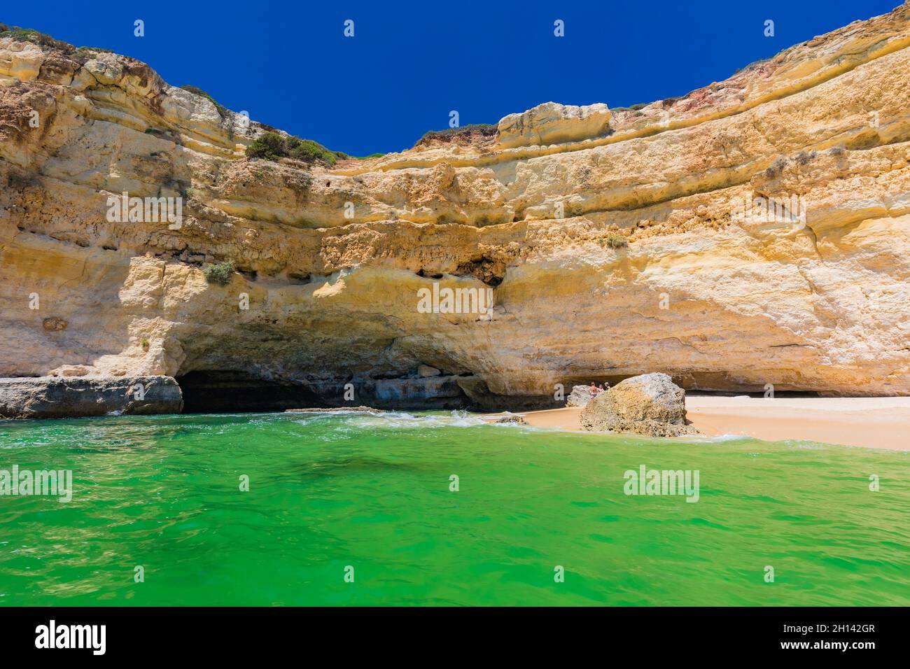 Aerial drone views of Praia da Marinha and Malhada do Baraco - beaches ...