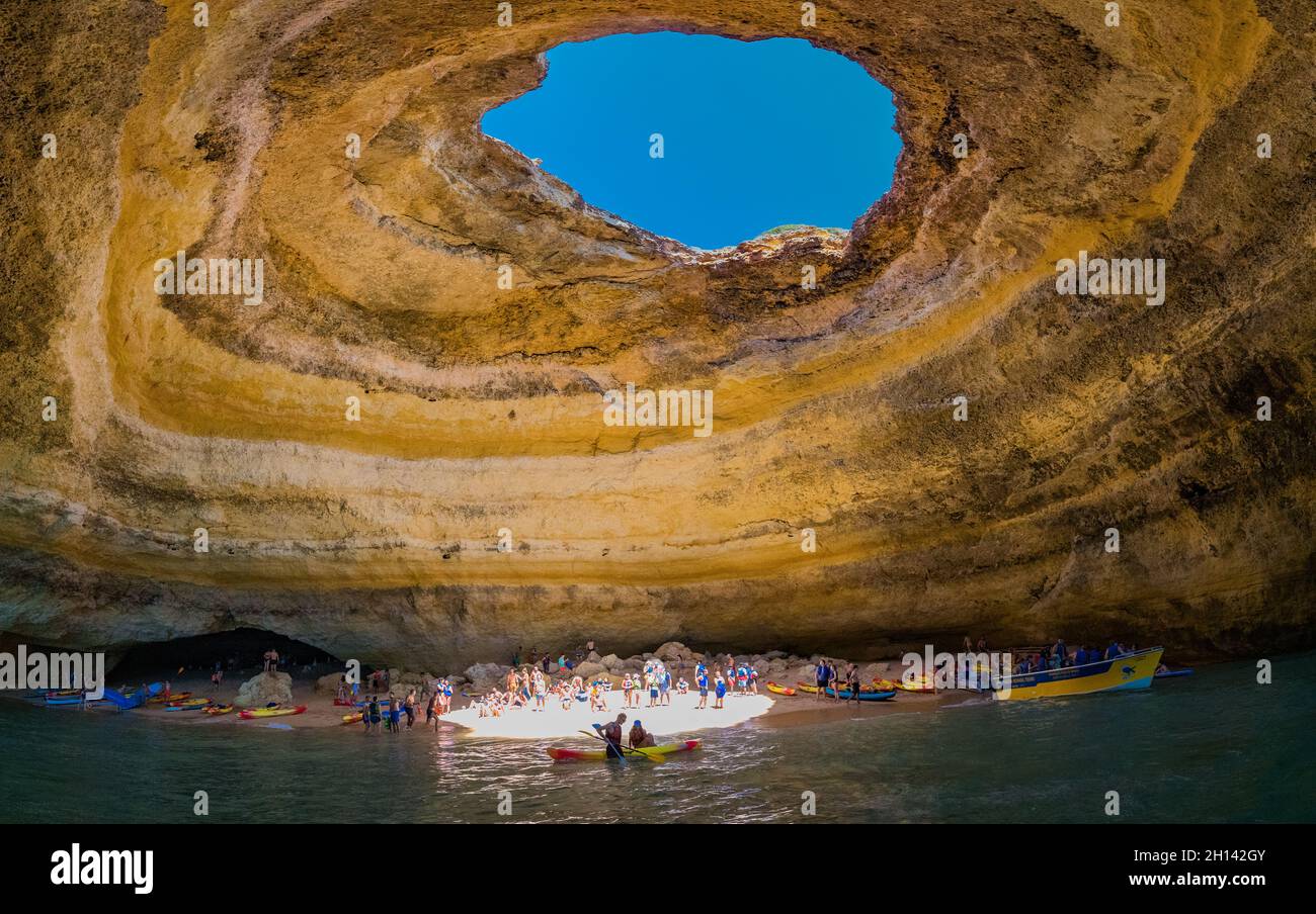 Aerial drone views of Praia da Marinha and Malhada do Baraco - beaches ...