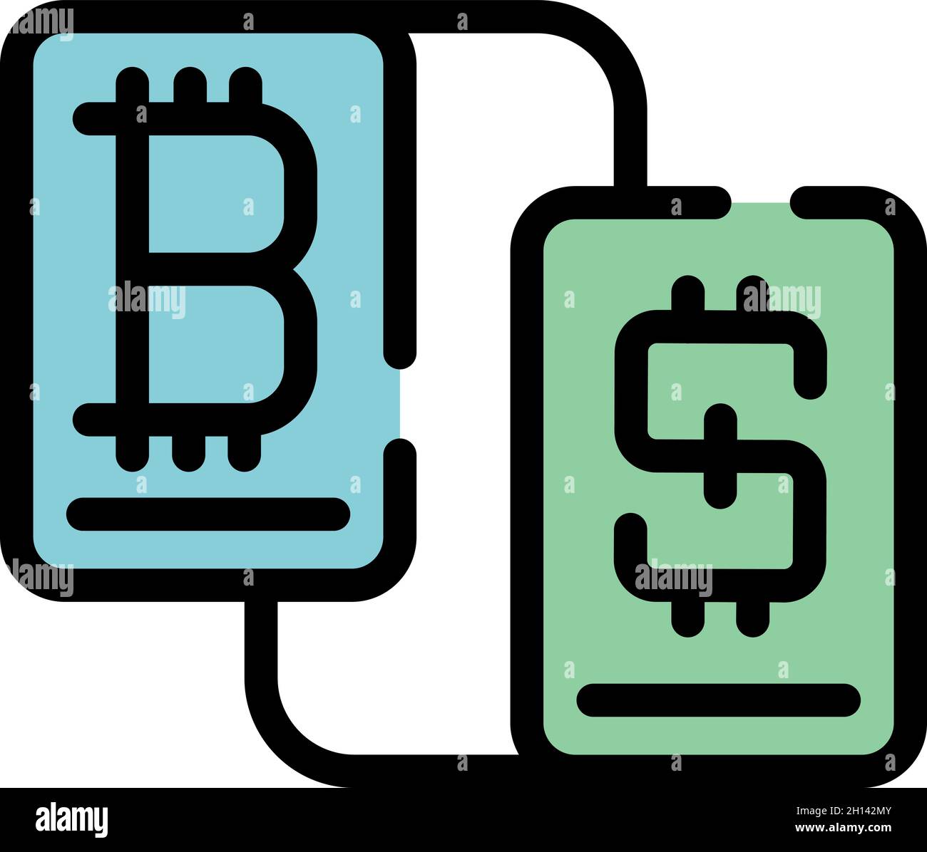 Bitcoin network icon. Outline Bitcoin network vector icon color flat ...