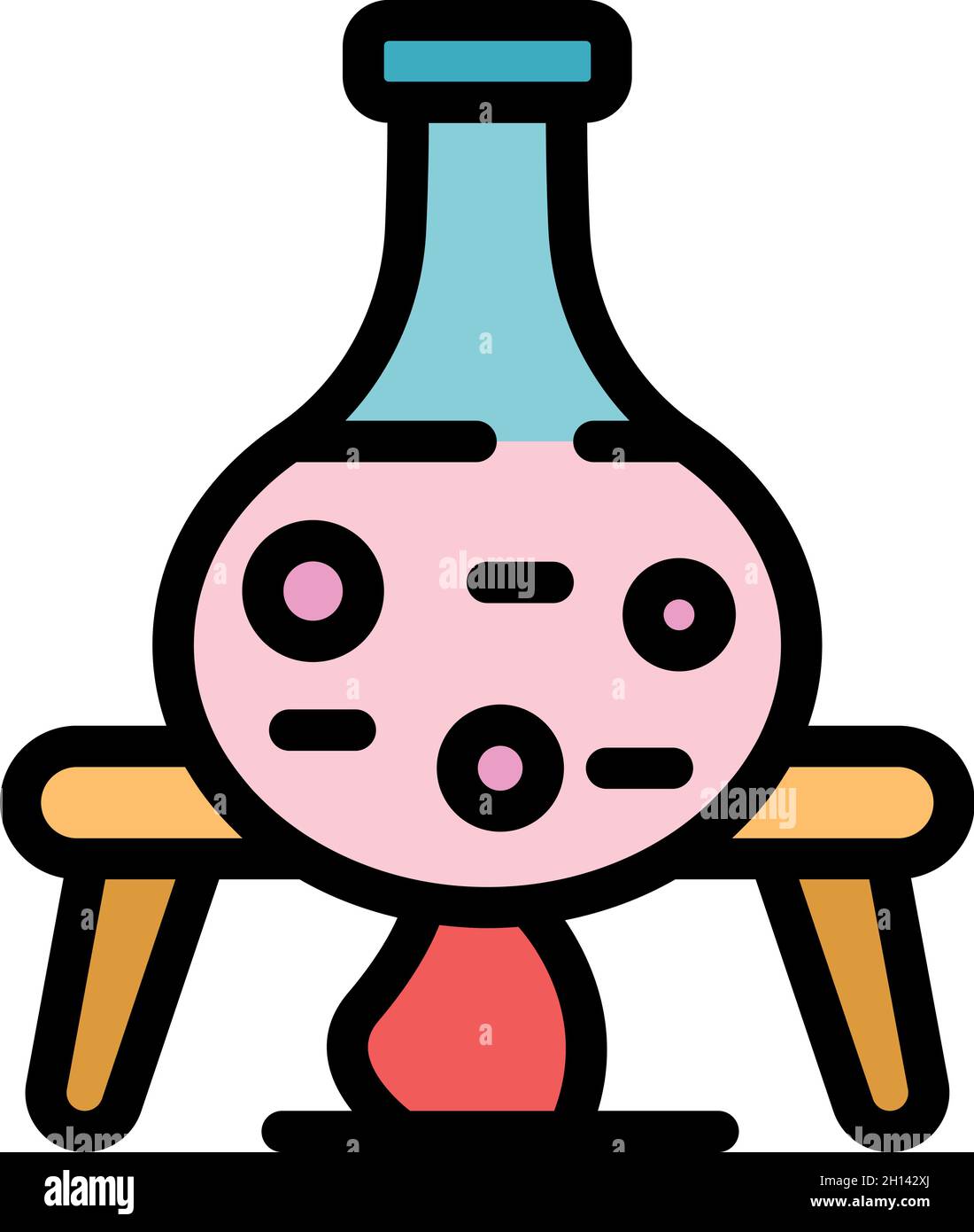 Biology burning flask icon. Outline Biology burning flask vector icon ...