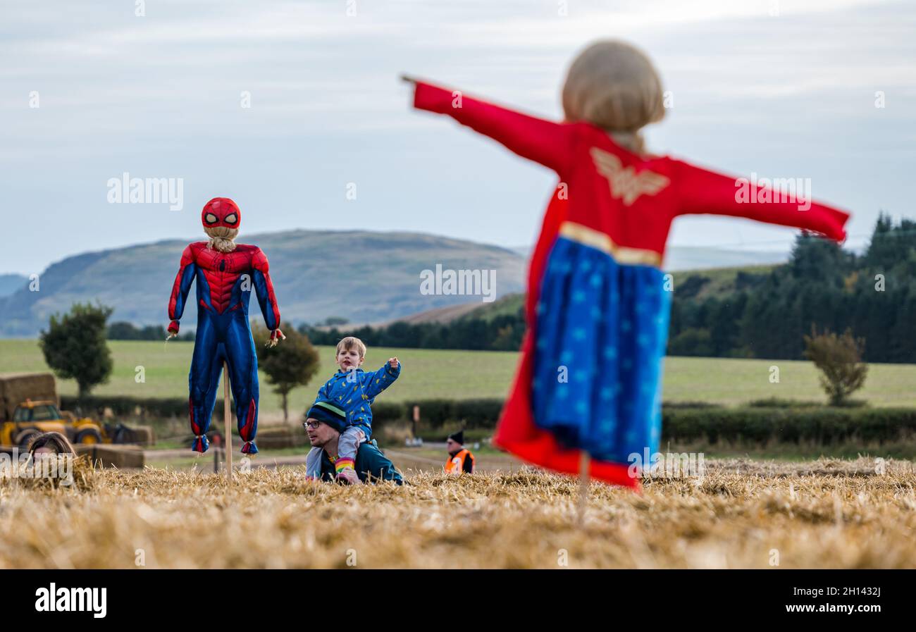 East Lothian, Scotland, UK, 16th October 2021. Pumpkin patch opens at Kilduff Farm the annual