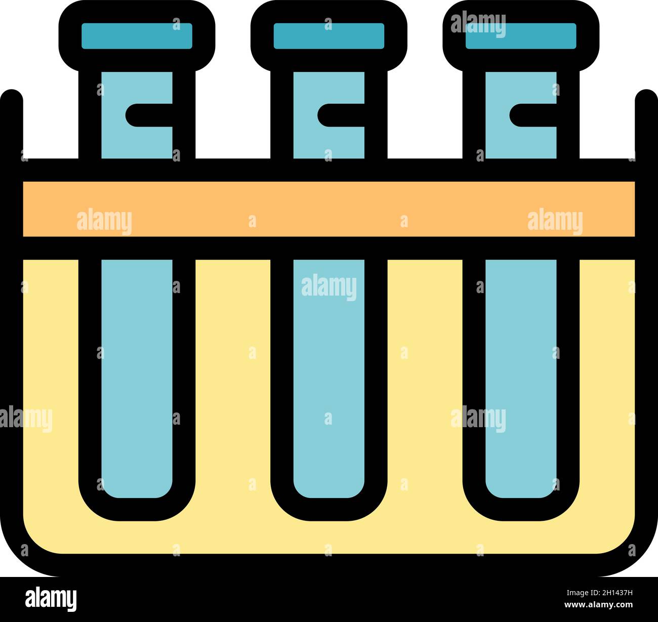 Test tubes icon. Outline test tubes vector icon color flat isolated ...
