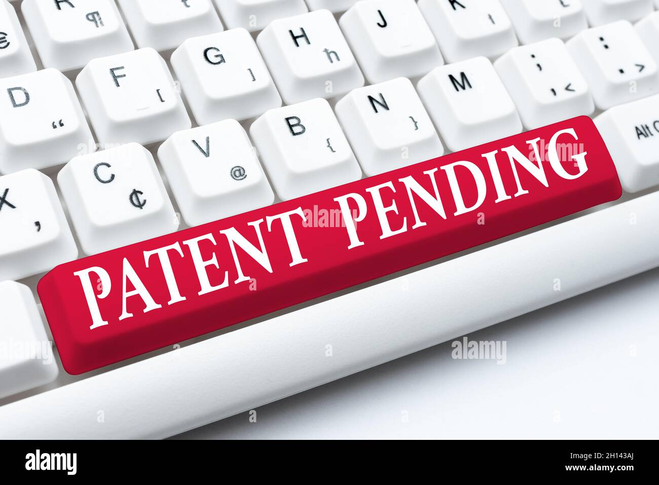 Writing displaying text Patent Pending. Business approach Request already filed but not yet granted Pursuing protection Fixing Internet Problems Stock Photo