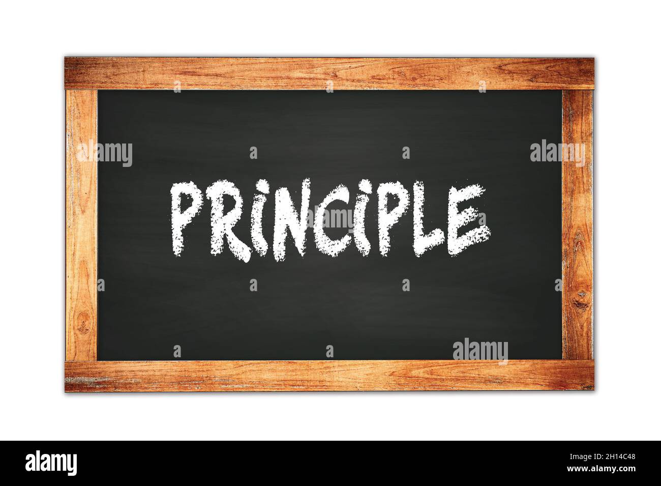 PRINCIPLE text written on black wooden frame school blackboard Stock ...