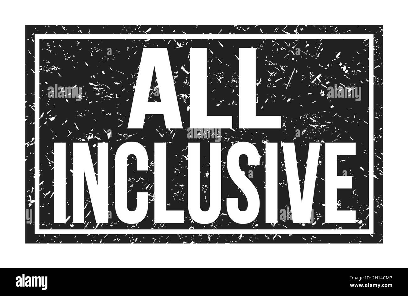 ALL INCLUSIVE, words written on black rectangle stamp sign Stock Photo ...
