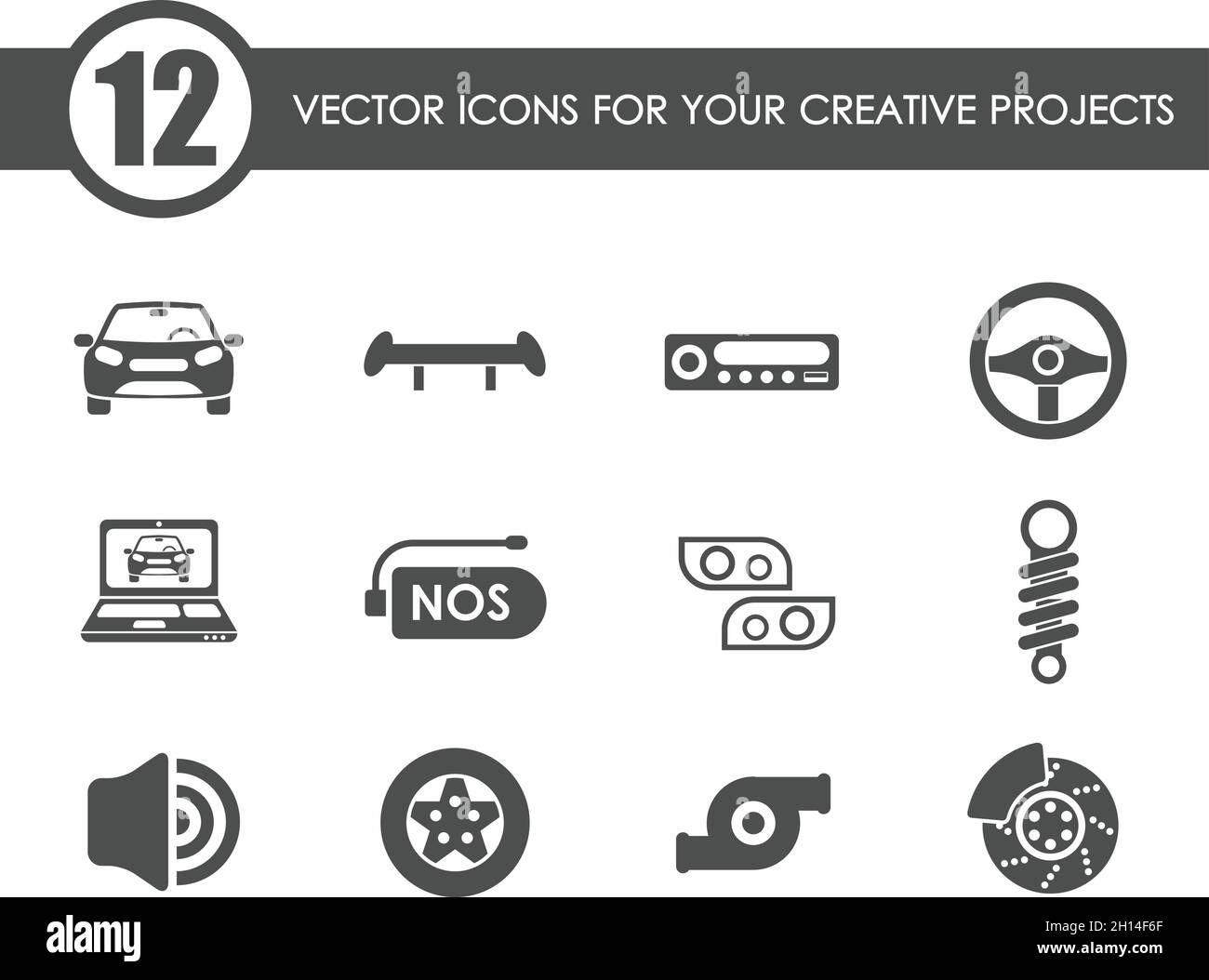 auto tuning vector icons Stock Vector