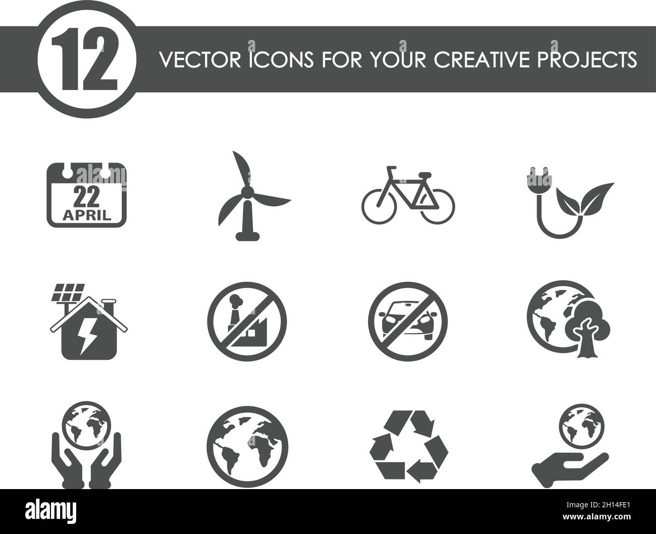 earth day vector icons Stock Vector