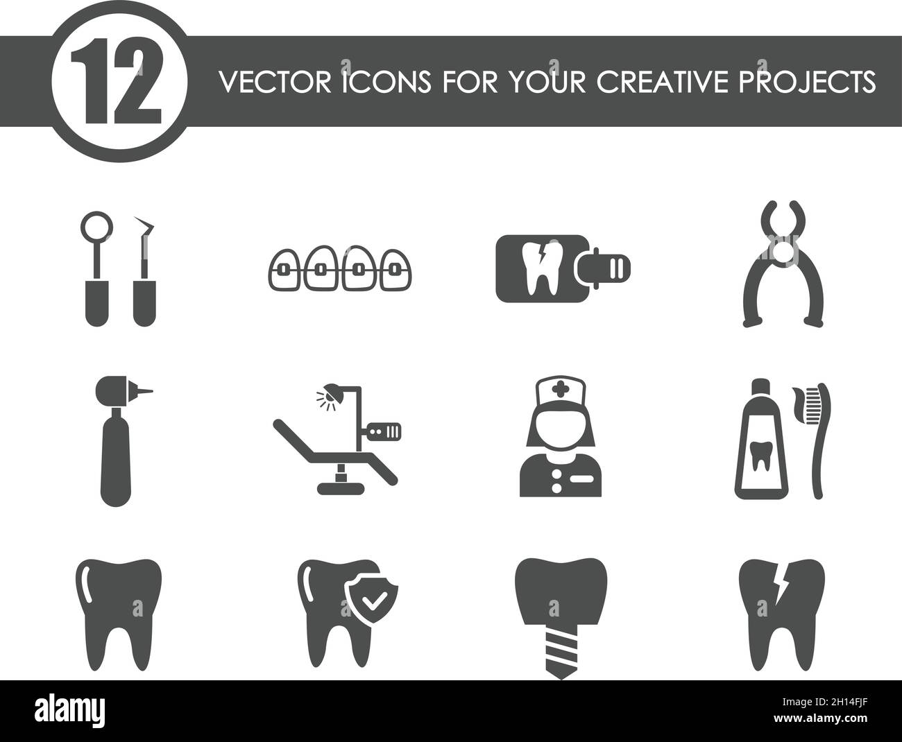 dental vector icons Stock Vector