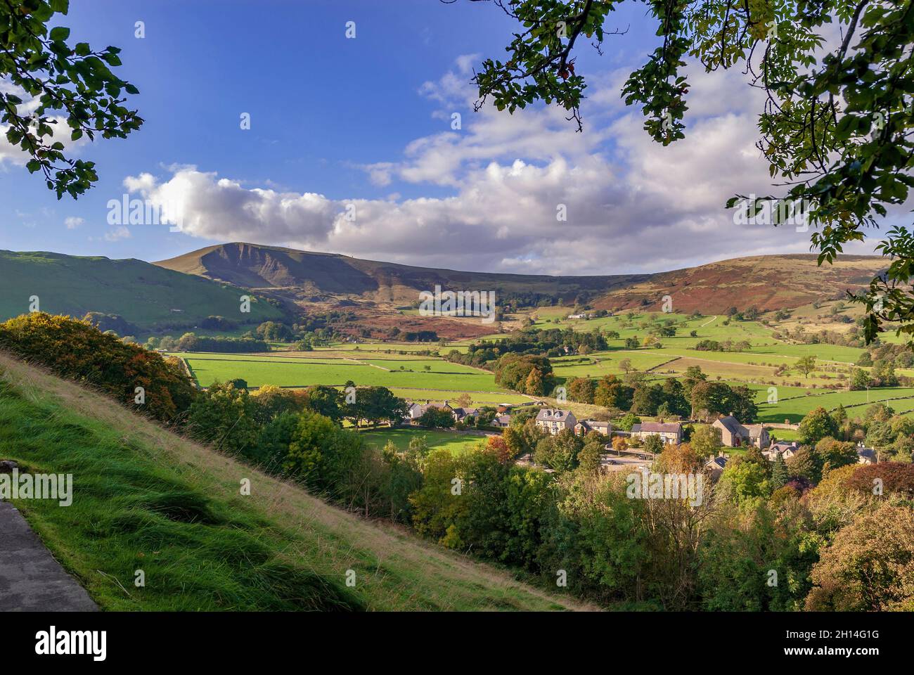 The peak Mam Tor, in the Peak District above the village of Castleton