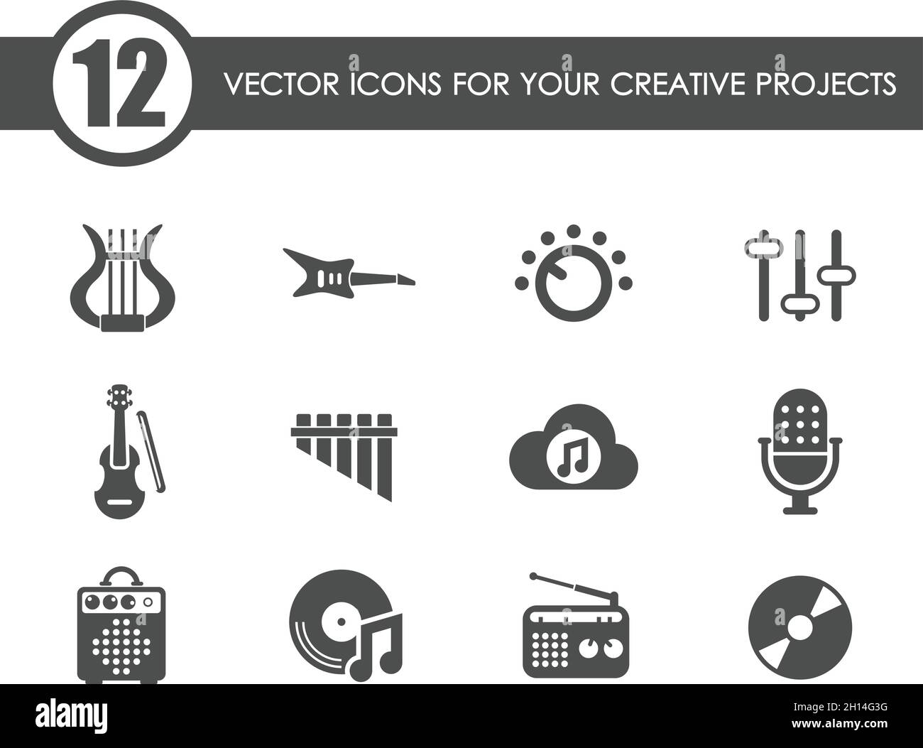 music vector icons Stock Vector