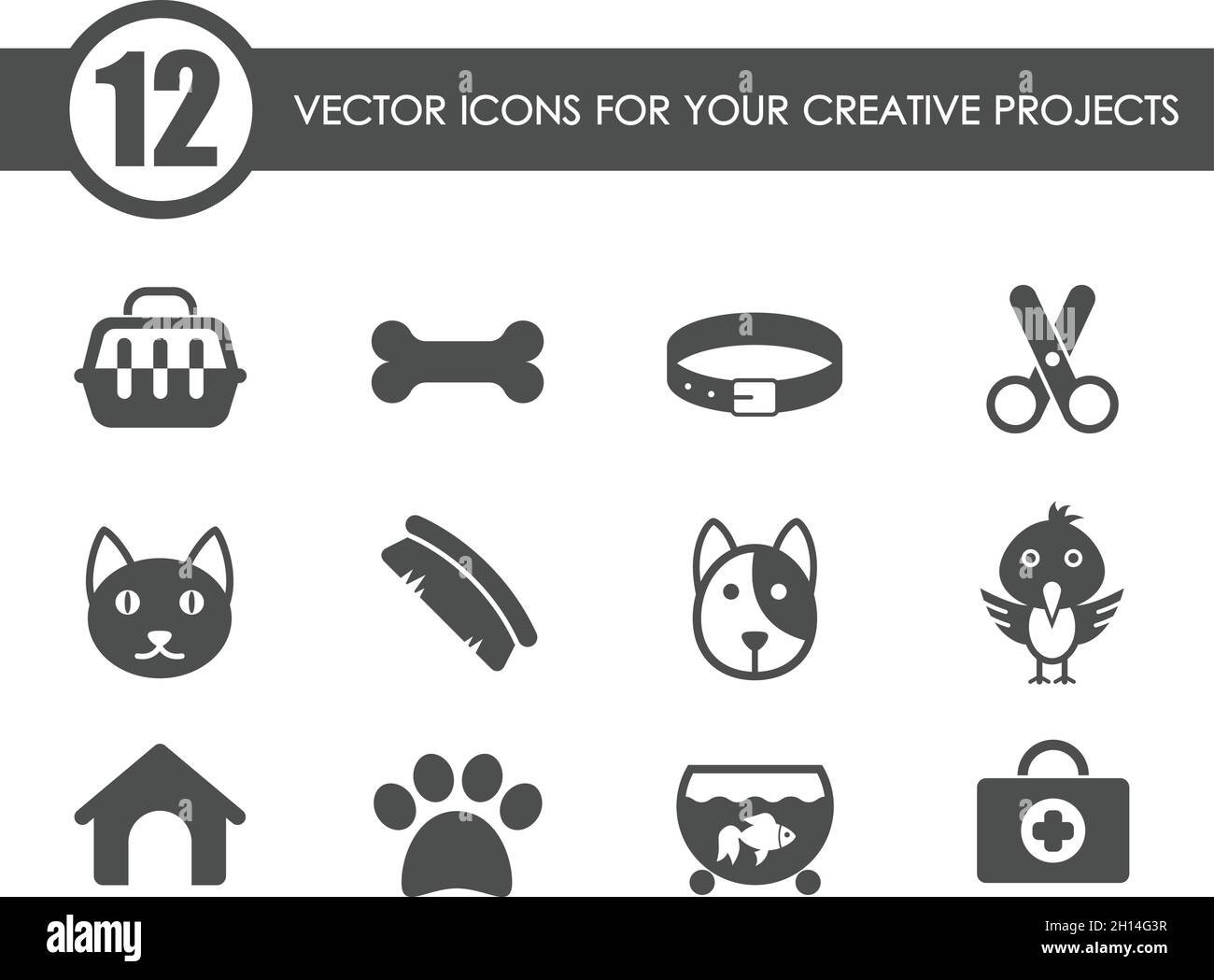 pets icon set. pets web icons Stock Vector