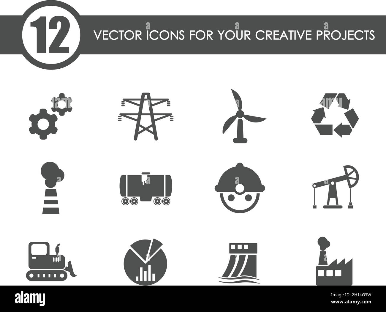 industry vector icons Stock Vector