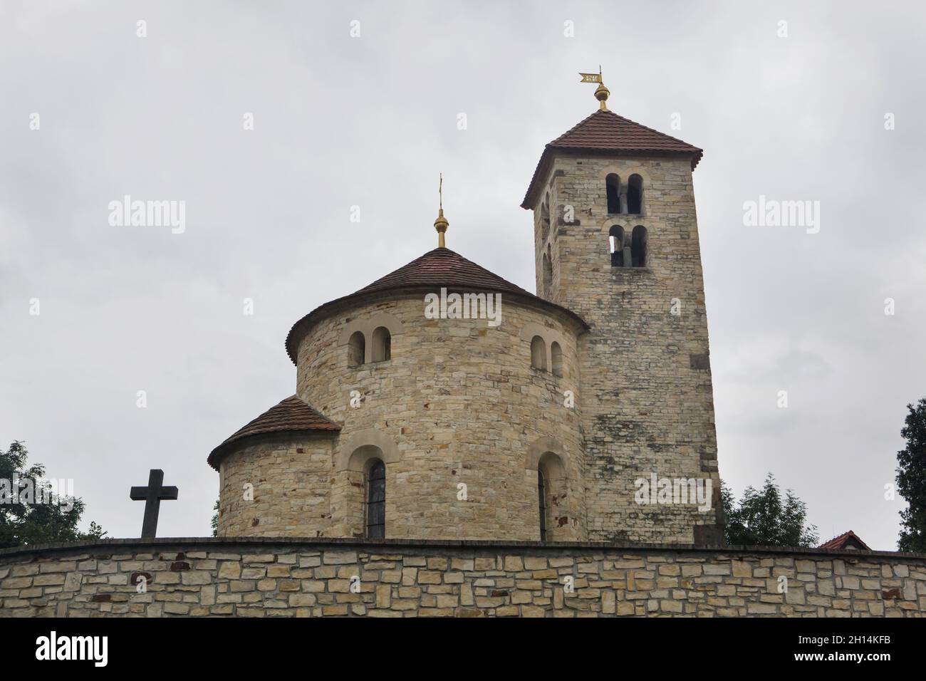 Romanesque church of Saint Mary Magdalene (Kostel svaté Máří Magdalény) dated from the first half of the 12th century in Přední Kopanina near Prague in Central Bohemia, Czech Republic. Stock Photo