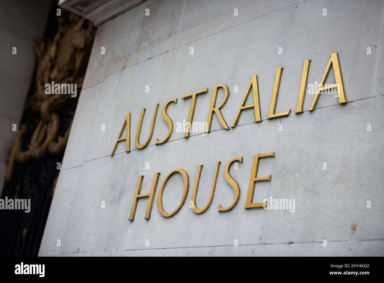Australian House sign seen during the demonstration. The Australian ...