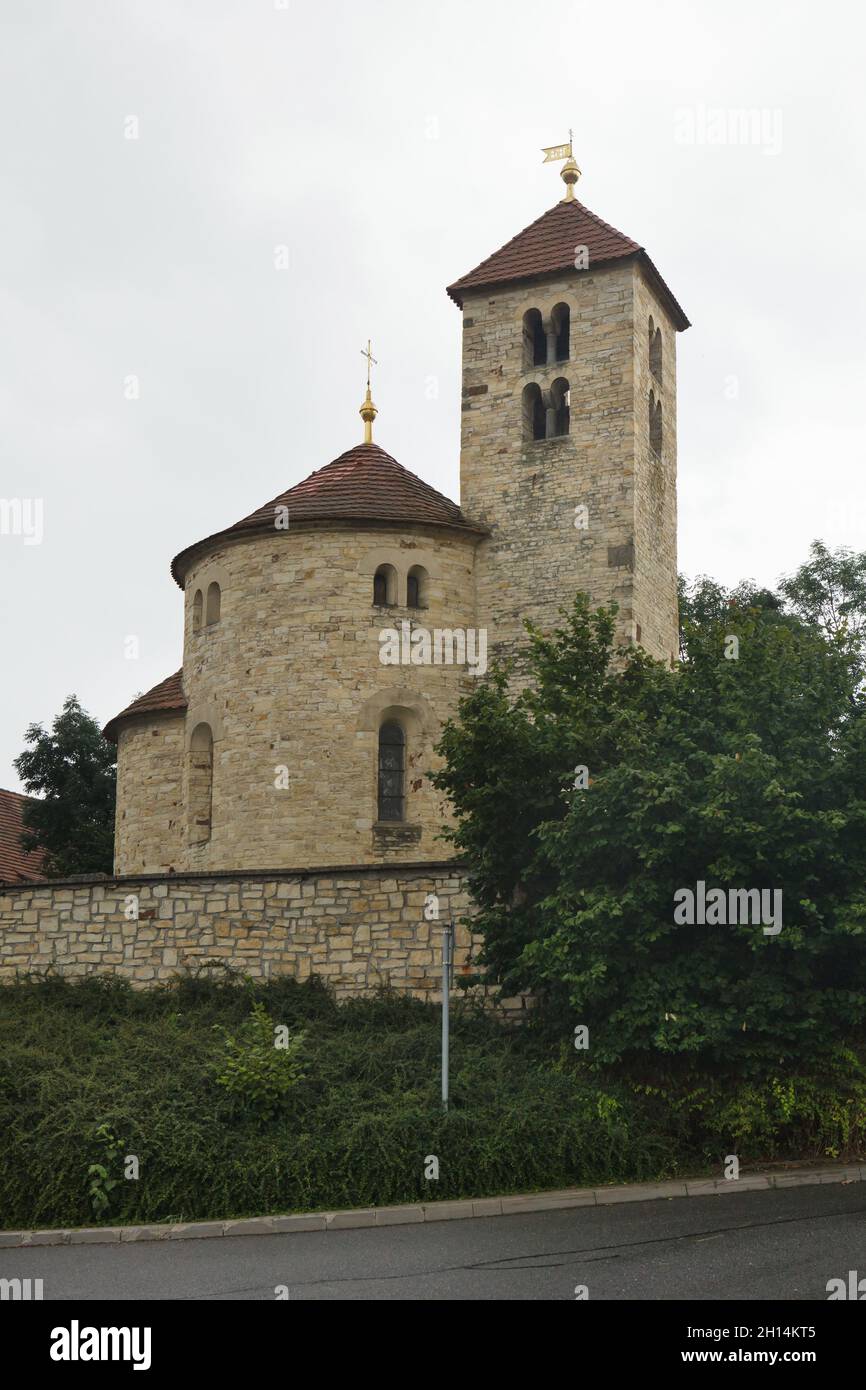 Romanesque church of Saint Mary Magdalene (Kostel svaté Máří Magdalény) dated from the first half of the 12th century in Přední Kopanina near Prague in Central Bohemia, Czech Republic. Stock Photo