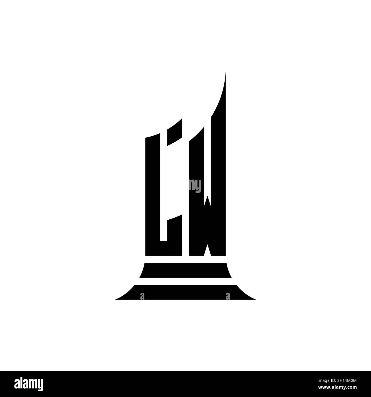 LW Monogram logo letter with building shape style design isolated on ...