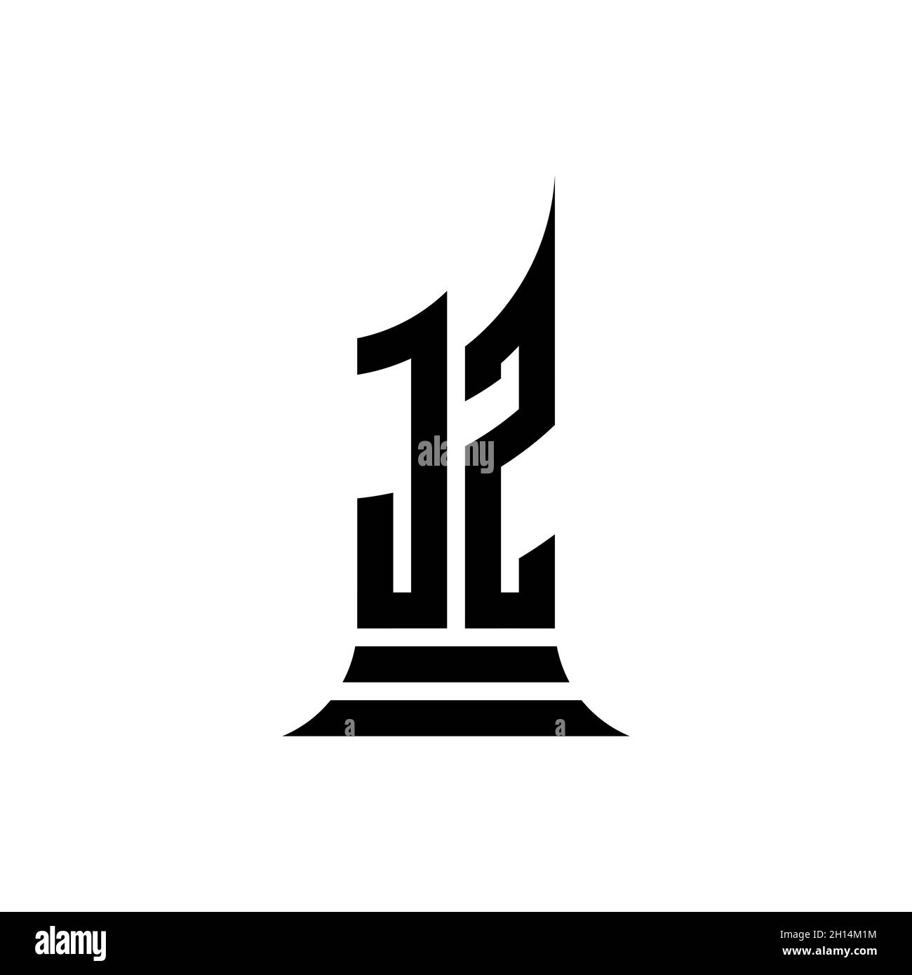 JZ Monogram logo letter with building shape style design isolated on ...