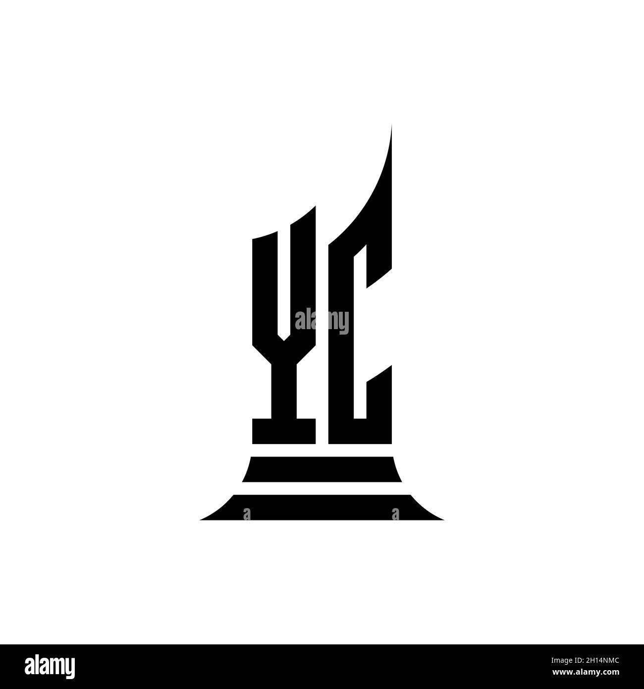 YC Monogram logo letter with building shape style design isolated on ...
