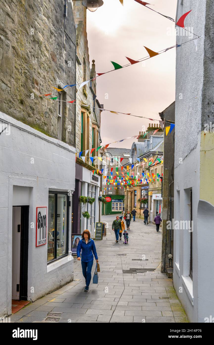 Commercial Street in the town centre, Lerwick, Mainland, Shetland, Scotland, UK Stock Photo