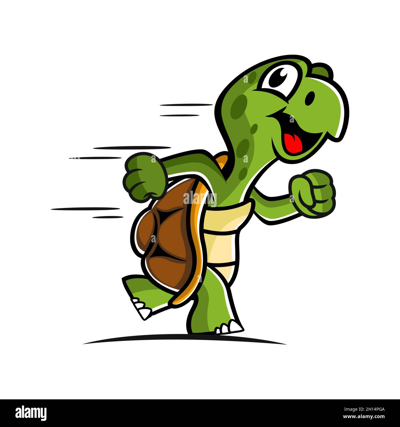 Cartoon mascot funny running turtle. Vector illustration Stock Vector Image  & Art - Alamy