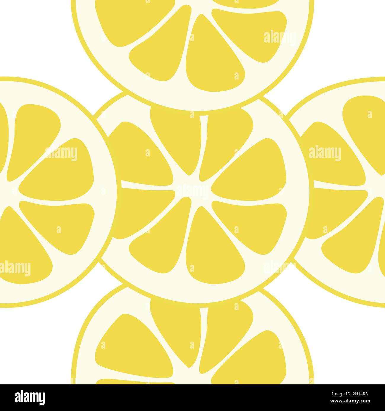 Seamless lemon slices pattern vector. Lemon slices on table handdrawn pattern. Stock Vector
