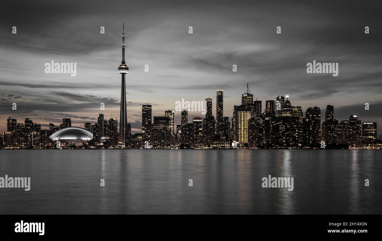 Toronto Skyline at Night Stock Photo - Alamy