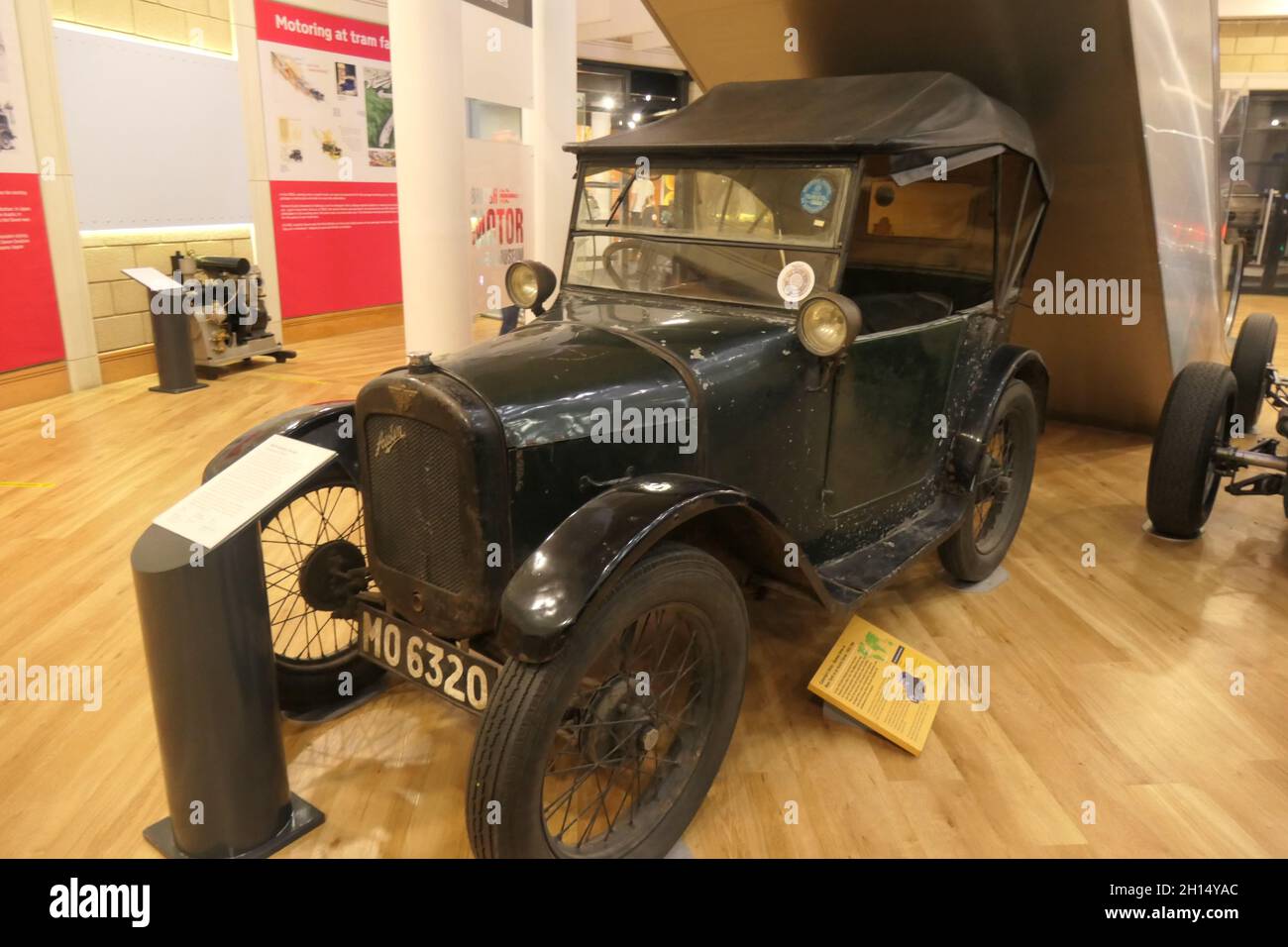 Austin Seven car driven to New York from Buenos Aires at the British motor museum Gaydon Stock Photo